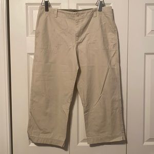 Eddie Bauer Khaki Crop Pant - Size 14